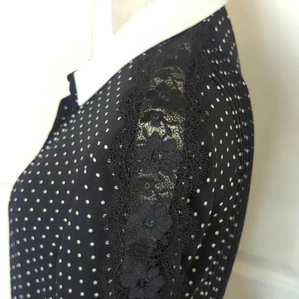 The Kooples Polkadot and Lace Shirt Dress - Picture 6 of 11